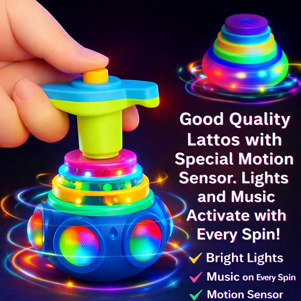 Magic Lattoo Toy Flashing Premium Magic Spinner with LED Lights Music