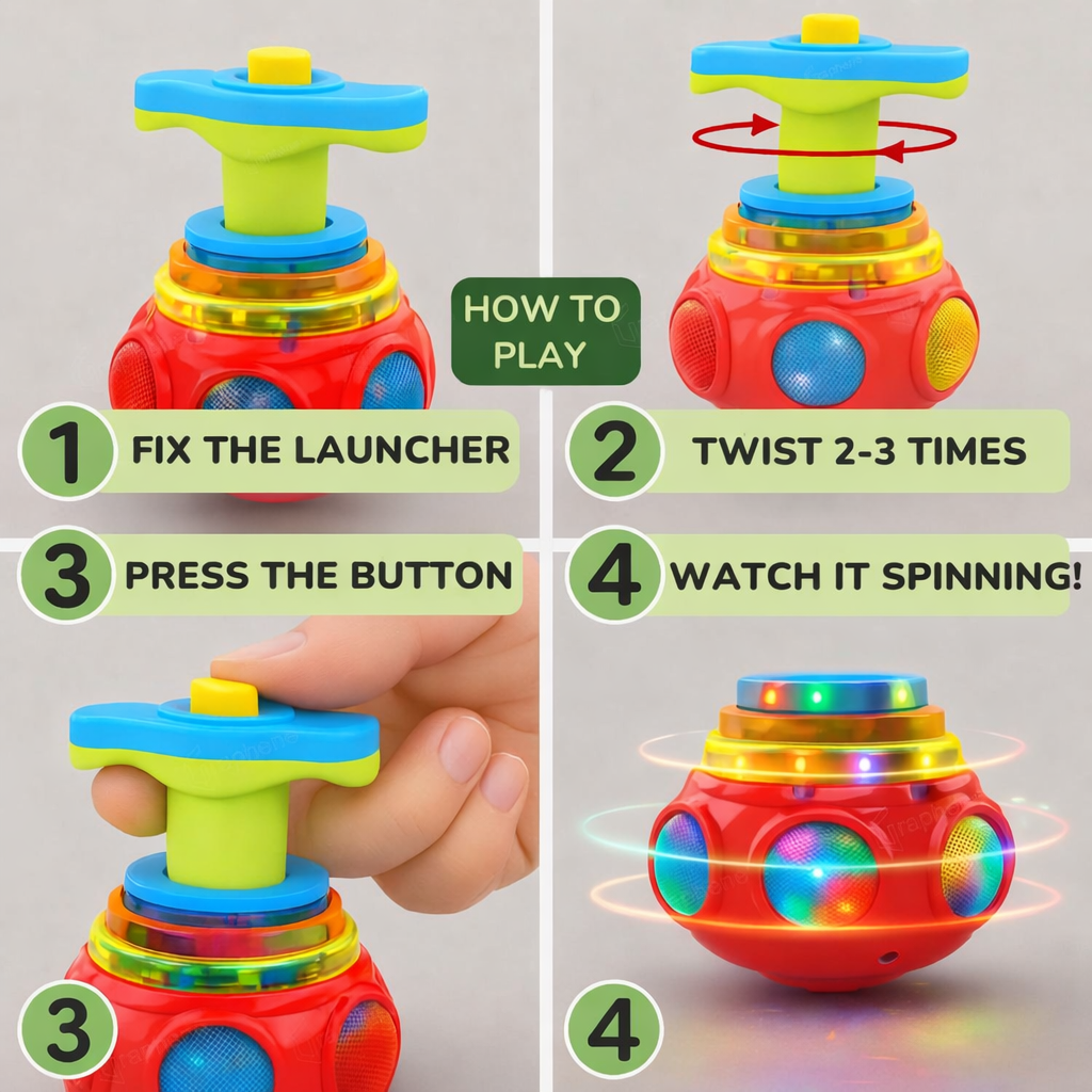 Magic Lattoo Toy Flashing Premium Magic Spinner with LED Lights Music