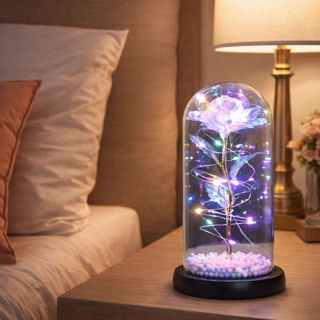 Forever Rose LED Dome Lamp – Romantic Gift for Her