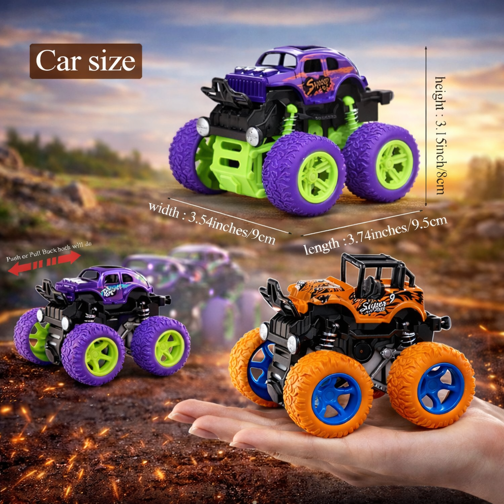 Graphene 4WD Push & Go Stunt Monster Truck with 360° Off-Road Action