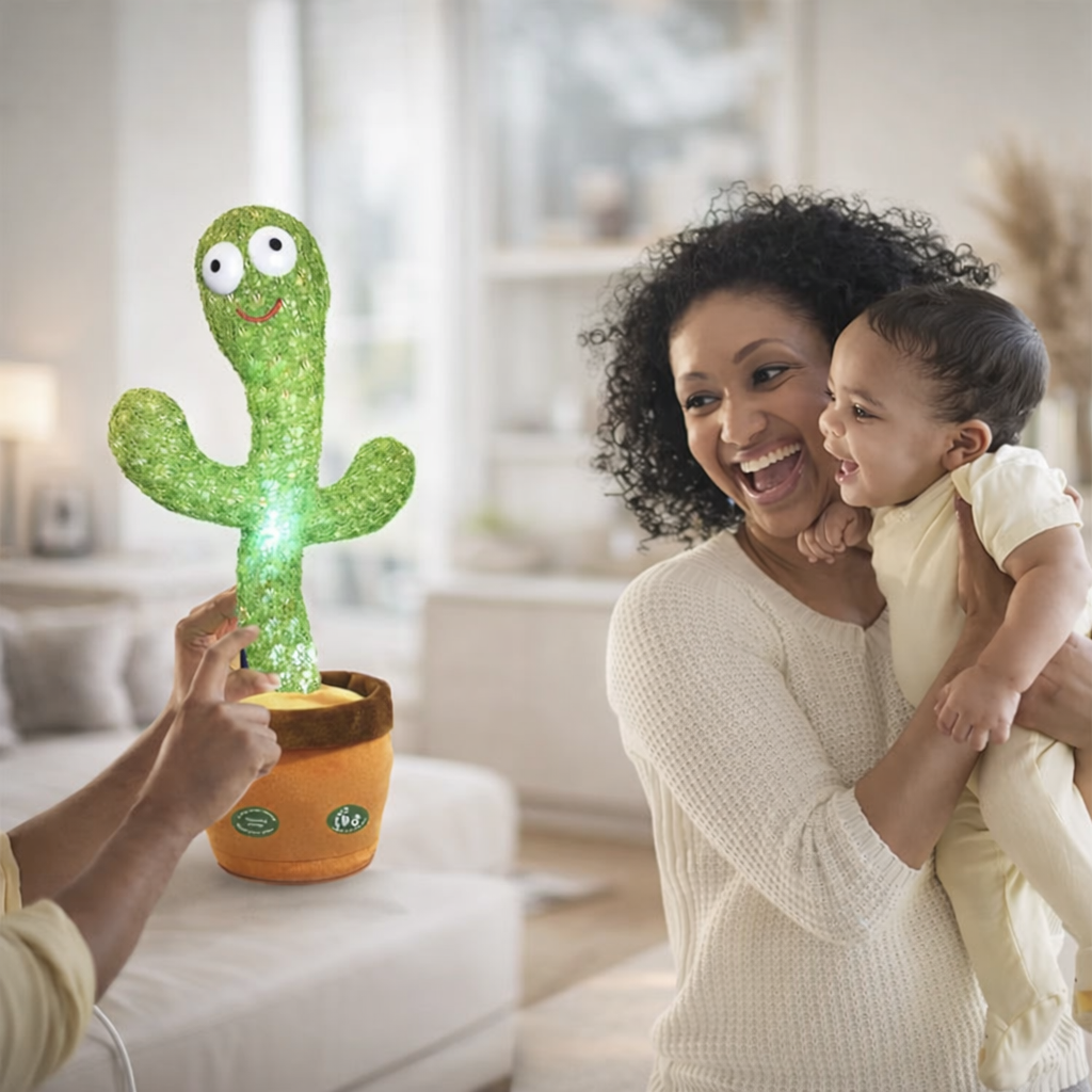 Talking & Singing Cactus Toy – Rechargeable Voice Mimic Plush